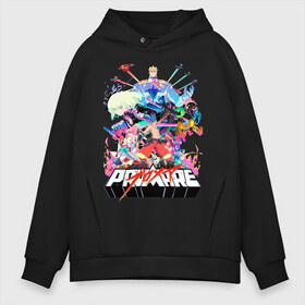 Мужское худи Oversize хлопок с принтом PROMARE в Белгороде, френч-терри — 70% хлопок, 30% полиэстер. Мягкий теплый начес внутри —100% хлопок | боковые карманы, эластичные манжеты и нижняя кромка, капюшон на магнитной кнопке | Тематика изображения на принте: anime | fdpp | fire rеscue | mad burnish | promare | аниме | гало | лио | опалённые | пожарники | пожарные | промар