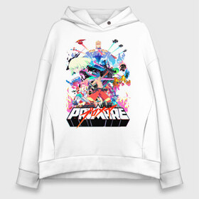 Женское худи Oversize хлопок с принтом PROMARE в Белгороде, френч-терри — 70% хлопок, 30% полиэстер. Мягкий теплый начес внутри —100% хлопок | боковые карманы, эластичные манжеты и нижняя кромка, капюшон на магнитной кнопке | anime | fdpp | fire rеscue | mad burnish | promare | аниме | гало | лио | опалённые | пожарники | пожарные | промар