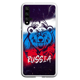 Чехол для Honor 20 с принтом Russia Bear в Белгороде, Силикон | Область печати: задняя сторона чехла, без боковых панелей | 12 июня | bear | marble | russia | грозный медведь | день россии | медведь | мишка | мрамор | мраморная | праздник | россия | страна | триколор | флаг