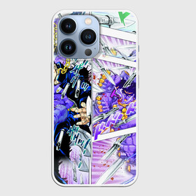 Чехол для iPhone 13 Pro с принтом Фиолетовый комикс JoJo Bizarre в Белгороде,  |  | anime | jojo | аниме | джоджо | жожо | комикс | манга | мультик | мультфильм | персонаж