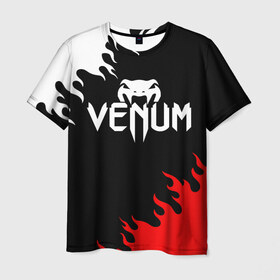 Мужская футболка 3D с принтом VENUM SPORT в Белгороде, 100% полиэфир | прямой крой, круглый вырез горловины, длина до линии бедер | mma | snake | sports | ufc | venum | venum mma | бокс | борьба | бренд | венум | единоборства | змея | мма | спорт | юфс