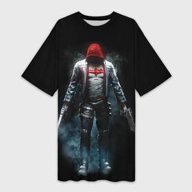 Платье-футболка 3D с принтом Red Hood в Белгороде,  |  | batman | batman arkham knight | red hood | vdzabma | бэтмен | бэтмен рыцарь аркхема | красный колпак