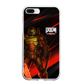 Чехол для iPhone 7Plus/8 Plus матовый с принтом DOOM ETERNAL в Белгороде, Силикон | Область печати: задняя сторона чехла, без боковых панелей | Тематика изображения на принте: demons | devil | doom | doom eternal | doom guy | doom slayer | hell | iddqd | slayer | ад | демоны | дум | палач рока