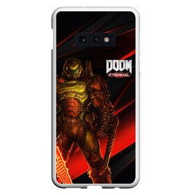 Чехол для Samsung S10E с принтом DOOM ETERNAL в Белгороде, Силикон | Область печати: задняя сторона чехла, без боковых панелей | Тематика изображения на принте: demons | devil | doom | doom eternal | doom guy | doom slayer | hell | iddqd | slayer | ад | демоны | дум | палач рока