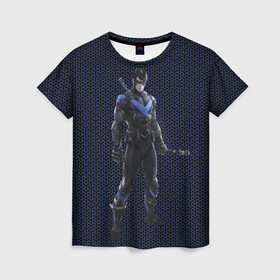 Женская футболка 3D с принтом Nightwing в Белгороде, 100% полиэфир ( синтетическое хлопкоподобное полотно) | прямой крой, круглый вырез горловины, длина до линии бедер | batman | batman arkham knight | nightwing | vdzabma | бэтмен | бэтмен рыцарь аркхема | найтвинг