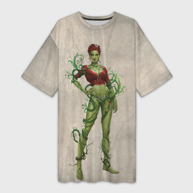 Платье-футболка 3D с принтом Poison Ivy в Белгороде,  |  | Тематика изображения на принте: batman | batman arkham knight | poison ivy | vdzabma | бэтмен | бэтмен рыцарь аркхема | ядовитый плющ