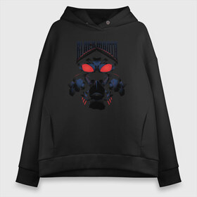 Женское худи Oversize хлопок с принтом BLACK MANTA в Белгороде, френч-терри — 70% хлопок, 30% полиэстер. Мягкий теплый начес внутри —100% хлопок | боковые карманы, эластичные манжеты и нижняя кромка, капюшон на магнитной кнопке | aquaman | atlanna | atlantean soldier | black manta | brine king | mera | orm | vdgerir | аквамен | аквамэн | артур карри | атланта | мера