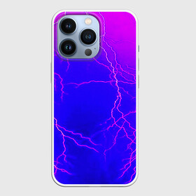 Чехол для iPhone 13 Pro с принтом НЕОНОВАЯ МОЛНИЯ в Белгороде,  |  | color | colour | electricity | glim | glow | light | lights | neon | power | shine | молния | напряжение | неоновый | разряд | стихия | ток | удар | электричество