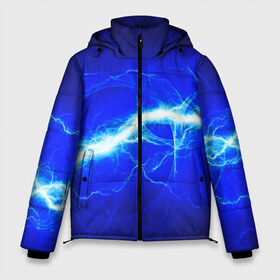 Мужская зимняя куртка 3D с принтом ELECTRIX в Белгороде, верх — 100% полиэстер; подкладка — 100% полиэстер; утеплитель — 100% полиэстер | длина ниже бедра, свободный силуэт Оверсайз. Есть воротник-стойка, отстегивающийся капюшон и ветрозащитная планка. 

Боковые карманы с листочкой на кнопках и внутренний карман на молнии. | color | colour | electricity | glim | glow | light | lights | neon | power | shine | молния | напряжение | неоновый | разряд | стихия | ток | удар | электричество