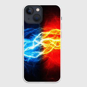 Чехол для iPhone 13 mini с принтом БИТВА МОЛНИЙ в Белгороде,  |  | color | colour | electricity | glim | glow | light | lights | neon | power | shine | молния | напряжение | неоновый | разряд | стихия | ток | удар | электричество