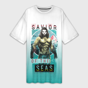 Платье-футболка 3D с принтом SAVIOR OF THE SEAS в Белгороде,  |  | aquaman | atlanna | atlantean soldier | black manta | brine king | mera | orm | vdgerir | аквамен | аквамэн | артур карри | атланта | мера