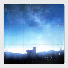 Магнитный плакат 3Х3 с принтом силуэт корги ночь космос дымка в Белгороде, Полимерный материал с магнитным слоем | 9 деталей размером 9*9 см | аниме | арт | дымка | звезды | корги | космос | мультик | мультяшно | небо | песик | рассвет | рисунок | силуэт | собака | собачка | фанарт | щенок