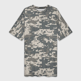 Платье-футболка 3D с принтом Цифровой камуфляж в Белгороде,  |  | camo | camouflage | digital | military | pixel | армия | битва | военный | война | войска | войсковой | городской | для пустыни | камуфляж | милитари | нато | натовский | пиксели | пиксельный | пустынный | страйкболл