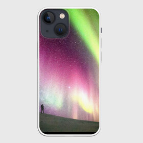 Чехол для iPhone 13 mini с принтом Северное сияние в Белгороде,  |  | love | northern lights | romantic | влюбленная пара | девушка и парень | любовь | он и она | поцелуй | романтика | северная сияние