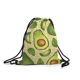 Рюкзак-мешок 3D с принтом Авокадо в Белгороде, 100% полиэстер | плотность ткани — 200 г/м2, размер — 35 х 45 см; лямки — толстые шнурки, застежка на шнуровке, без карманов и подкладки | авокадо | зеленый | лайм | листок