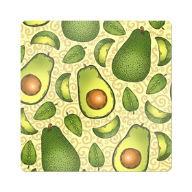 Магнит виниловый Квадрат с принтом Авокадо в Белгороде, полимерный материал с магнитным слоем | размер 9*9 см, закругленные углы | Тематика изображения на принте: авокадо | зеленый | лайм | листок