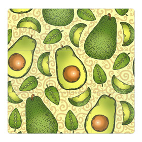 Магнитный плакат 3Х3 с принтом Авокадо в Белгороде, Полимерный материал с магнитным слоем | 9 деталей размером 9*9 см | Тематика изображения на принте: авокадо | зеленый | лайм | листок
