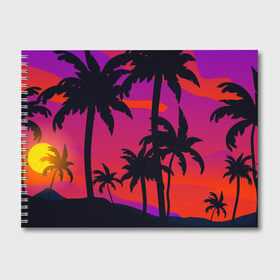 Альбом для рисования с принтом Тропический пляж в Белгороде, 100% бумага
 | матовая бумага, плотность 200 мг. | Тематика изображения на принте: арт | лето | море | океан | пальмы | пляж | поп | солнце | субтропики | тропики | тропические | цветы