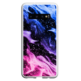 Чехол для Samsung Galaxy S10 с принтом НЕОНОВЫЙ ОГОНЬ в Белгороде, Силикон | Область печати: задняя сторона чехла, без боковых панелей | Тематика изображения на принте: abstraction | bright | fire | flame | geometry | heat | hexagon | light | neon | paints | stripes | texture | triangle | wildfire | абстракция | брызги | геометрия | искры | краски | неон | неоновый | огненный | огонь | пламя | пожар | соты | те