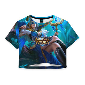 Женская футболка Crop-top 3D с принтом mobile legends в Белгороде, 100% полиэстер | круглая горловина, длина футболки до линии талии, рукава с отворотами | 5v5 | dota | game | heroes | legends | moba | mobile | mobile legends | mobile moba | pubg | pvp | герои | дети | для женщин | для мужчин | дота | игра | легенда | моба | мобла