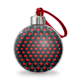 Ёлочный шар с принтом Раскалённый красный 3Д в Белгороде, Пластик | Диаметр: 77 мм | горошек | железо | жесть | излучение | иллюзия | круги | лампочки | металл | оболочка | объём | сияние | соты | сталь | фонари | шарики | шары