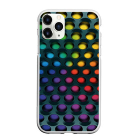 Чехол для iPhone 11 Pro матовый с принтом 3Д спектр в Белгороде, Силикон |  | горошек | железо | жесть | излучение | иллюзия | круги | лампочки | металл | оболочка | объём | радуга | сияние | соты | сталь | фонари | шарики | шары