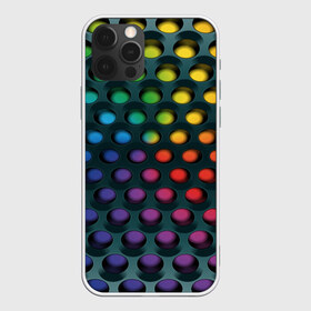 Чехол для iPhone 12 Pro Max с принтом 3Д спектр в Белгороде, Силикон |  | Тематика изображения на принте: горошек | железо | жесть | излучение | иллюзия | круги | лампочки | металл | оболочка | объём | радуга | сияние | соты | сталь | фонари | шарики | шары