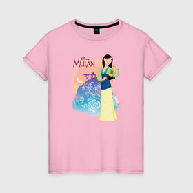Женская футболка хлопок с принтом Fa Mulan в Белгороде, 100% хлопок | прямой крой, круглый вырез горловины, длина до линии бедер, слегка спущенное плечо | fa mulan | mulan | vdosadir | бэрри кук | дисней | мулан | тони бэнкрофт | фа мулан