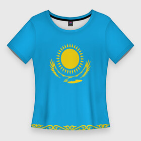 Женская футболка 3D Slim с принтом Казахстан в Белгороде,  |  | kazakhstan | казахстан