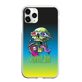 Чехол для iPhone 11 Pro Max матовый с принтом Cool skull в Белгороде, Силикон |  | bones | grin | jaw | juice | skull | teeth | tongue | зубы | кости | оскал | очки | пасть | сок | череп | язык