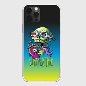 Чехол для iPhone 12 Pro с принтом Cool skull в Белгороде, силикон | область печати: задняя сторона чехла, без боковых панелей | bones | grin | jaw | juice | skull | teeth | tongue | зубы | кости | оскал | очки | пасть | сок | череп | язык