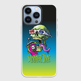 Чехол для iPhone 13 Pro с принтом Cool skull в Белгороде,  |  | bones | grin | jaw | juice | skull | teeth | tongue | зубы | кости | оскал | очки | пасть | сок | череп | язык