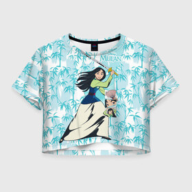 Женская футболка Crop-top 3D с принтом Mulan with a Sword в Белгороде, 100% полиэстер | круглая горловина, длина футболки до линии талии, рукава с отворотами | fa mulan | mulan | vdosadir | бэрри кук | мулан | тони бэнкрофт | фа мулан