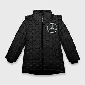 Зимняя куртка для девочек 3D с принтом MERCEDES-BENZ AMG в Белгороде, ткань верха — 100% полиэстер; подклад — 100% полиэстер, утеплитель — 100% полиэстер. | длина ниже бедра, удлиненная спинка, воротник стойка и отстегивающийся капюшон. Есть боковые карманы с листочкой на кнопках, утяжки по низу изделия и внутренний карман на молнии. 

Предусмотрены светоотражающий принт на спинке, радужный светоотражающий элемент на пуллере молнии и на резинке для утяжки. | amg | auto | brabus | carbon | mercedes | sport | авто | автомобиль | автомобильные | амг | брабус | бренд | карбон | марка | машины | мерседес | спорт