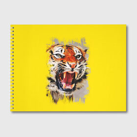 Альбом для рисования с принтом Оскал тигра в Белгороде, 100% бумага
 | матовая бумага, плотность 200 мг. | барс | волк | детёныш | джунгли | енот | животное | зубр | кот | лев | леопард | львица | медведь | охотник | пасть | полосы | пятнистая | рык | рычание | тигр | тигрица | хозяин | царьзверей | шерсть