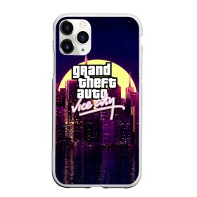 Чехол для iPhone 11 Pro Max матовый с принтом GTA Vice city в Белгороде, Силикон |  | Тематика изображения на принте: 