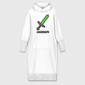 Платье удлиненное хлопок с принтом МЕЧ MINECRAFT в Белгороде,  |  | creeper | game | minecraft | блоки | игра | квадраты | компьютерная | крипер | майнкрафт | меч | огонь | оружие