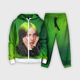 Детский костюм 3D с принтом Billie Eilish | Билли Айлиш в Белгороде,  |  | bad | bill | billie | eil | eili | eilish | guy | music | not my | not my responsibility | ocean | айлиш | айлишь | беляш | бил | билли | музыка | музыкант | певица | эйл | эйли | эйлиш | эйлишь