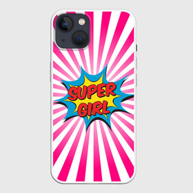 Чехол для iPhone 13 с принтом Super Girl в Белгороде,  |  | chic | clothing | colorful | dress | girl | pop art | stripes | style | девушка | женский | летний | мода | надпись | повседневный | поп арт | ретро | старый | стиль | супер | шик | яркий