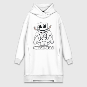 Платье-худи хлопок с принтом MARSHMELLO в Белгороде,  |  | dj | marshmello | marshmellow | usa | америка | клуб | клубная музыка | мармело | маршмелло | маршмеллоу | музыка | музыкант