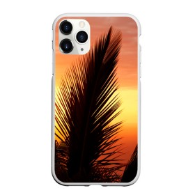Чехол для iPhone 11 Pro матовый с принтом пальмы ветки закат море отдых в Белгороде, Силикон |  | 