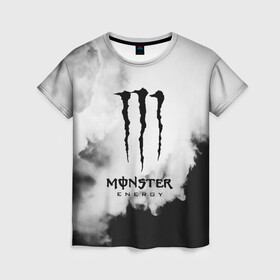 Женская футболка 3D с принтом MONSTER ENERGY в Белгороде, 100% полиэфир ( синтетическое хлопкоподобное полотно) | прямой крой, круглый вырез горловины, длина до линии бедер | adrenalin | energy monster | monster | monster energy | monstr | sport | адреналин | монстер | монстр | напиток | спорт | энергетик