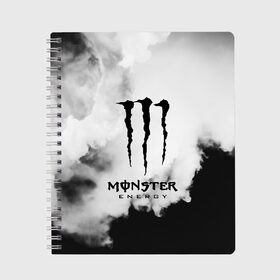 Тетрадь с принтом MONSTER ENERGY в Белгороде, 100% бумага | 48 листов, плотность листов — 60 г/м2, плотность картонной обложки — 250 г/м2. Листы скреплены сбоку удобной пружинной спиралью. Уголки страниц и обложки скругленные. Цвет линий — светло-серый
 | adrenalin | energy monster | monster | monster energy | monstr | sport | адреналин | монстер | монстр | напиток | спорт | энергетик