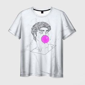 Мужская футболка 3D с принтом Bubble gum в Белгороде, 100% полиэфир | прямой крой, круглый вырез горловины, длина до линии бедер | bubble gum | скульптура | статуя