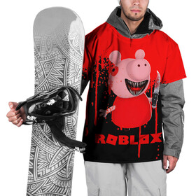 Накидка на куртку 3D с принтом Roblox piggy/Свинка Пигги. в Белгороде, 100% полиэстер |  | game | gamer | logo | minecraft | piggi | roblox | simulator | игра | конструктор | лого | пигги | свинья | симулятор | строительство | фигура