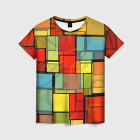 Женская футболка 3D с принтом ГЕОМЕТРИЯ в Белгороде, 100% полиэфир ( синтетическое хлопкоподобное полотно) | прямой крой, круглый вырез горловины, длина до линии бедер | abstract | abstraction | color | fractal | geometry | paitnt | polygon | polygonal | psy | абстракция | геометрия | краски | неоновые | полигоны | психоделика | фрактал
