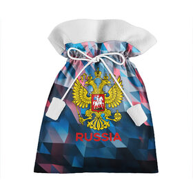 Подарочный 3D мешок с принтом RUSSIA в Белгороде, 100% полиэстер | Размер: 29*39 см | russia | russia sport | народный | народный стиль | отечество | патриот | роспись | россия | россия спорт | русский | спорт | триколор | узоры | флаг | я русский
