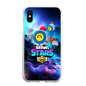 Чехол для iPhone XS Max матовый с принтом BRAWL STARS NANI SPACE NEON в Белгороде, Силикон | Область печати: задняя сторона чехла, без боковых панелей | Тематика изображения на принте: bibi | brawl stars | coach mike | crow | gale | leon | leon shark | max | mecha crow | mortis | mr.p | nani | phoenix | sally leon | sandy | spike | sprout | tara | virus 8 bit | werewolf | ворон | оборотень