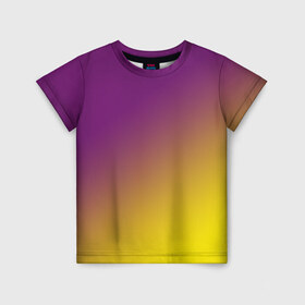 Детская футболка 3D с принтом ГРАДИЕНТ в Белгороде, 100% гипоаллергенный полиэфир | прямой крой, круглый вырез горловины, длина до линии бедер, чуть спущенное плечо, ткань немного тянется | gradient | summer | textures | tie dye | абстракт | градиент | желтая | лето | переход | радуга | тай дай | текстура | текстуры | фиолетовая | хиппи | цвета