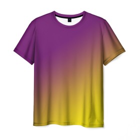 Мужская футболка 3D с принтом ГРАДИЕНТ в Белгороде, 100% полиэфир | прямой крой, круглый вырез горловины, длина до линии бедер | gradient | summer | textures | tie dye | абстракт | градиент | желтая | лето | переход | радуга | тай дай | текстура | текстуры | фиолетовая | хиппи | цвета